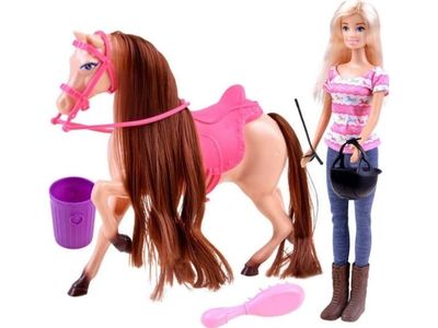 Anlily Anlily Jockey dukke med hest + tilbehør ZA3919