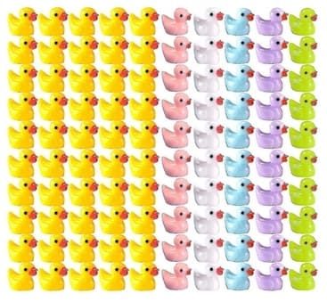 100 stk Tiny Ducks Sett Dekorasjon Realistisk form Slitesterk harpiks Bedårende Ender til Julebursdagsfest Barnas dag 100 stk