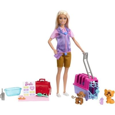 Barbie-Animal Rescue-Blond Doll Set & Tillbehör HRG50