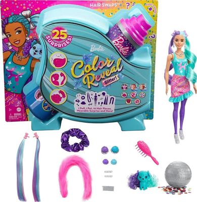 BARBIE COLOR REVEAL GLITTER DOLL, 25 SURPRISES