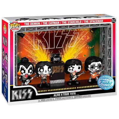 Funko Pop! Moments Dlx Vinylfigur Kiss 4pack Levande Ii 1978 Turné 9 Centimeter Silver