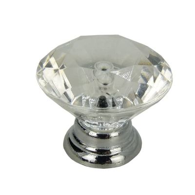 Rund møbelknop Diamant sølv