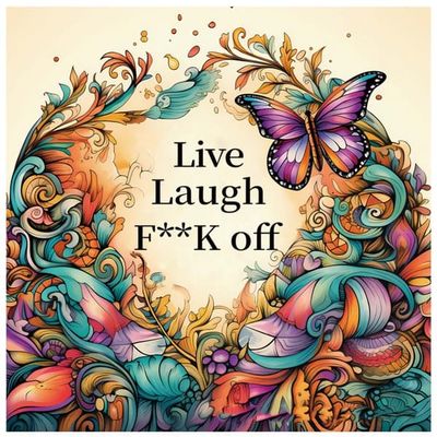 Malebok for voksne 24 sider 20x20 cm – Live Laugh F**K Off med banning og humor