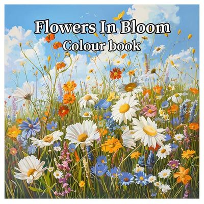 Malebok for voksne 24 sider 20x20 cm – Flowers in Bloom Blomstermotiv
