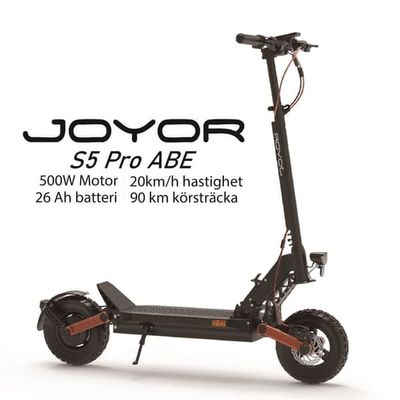 JOYOR S5 PRO ABE 500W motor, 10 tums däck, 48V 13Ah batteri, maxhastighet 20 km/h, maximal räckvidd 55 km