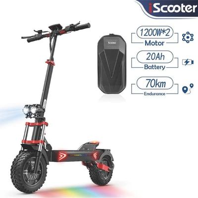 hopfällbar elektrisk skoter för vuxna iScooter iX8, 2400W motor, 48V20Ah batteri, 65-70km räckvidd, smart LCD-skärm