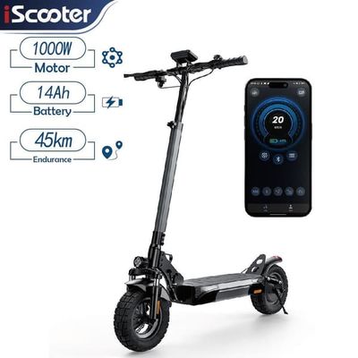 Elektrisk skoter iScooter W9, 1000W motor, 48V 14Ah batteri, 10 tums däck, räckvidd 45km, toppfart 40km/h, hopfällbar