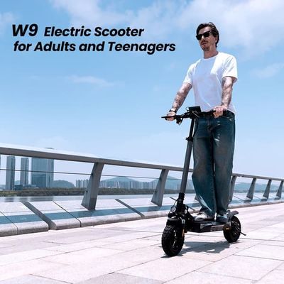 elscooter iScooter W9 1000W motor 48V 13Ah batteri 45 km/h bakre skivbroms med AppElectric scooter 10 tums uppblåsbara däck Hastighet
