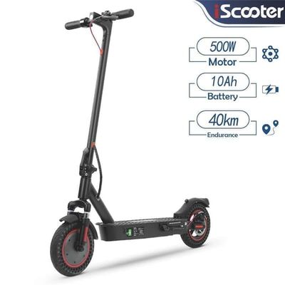 El-scooter iScooter i9Max - 500W motor, 42V 10Ah batteri, maksimal hastighed 35 km/t, maksimal rækkevidde 40 km, maksimal belastning 120 kg