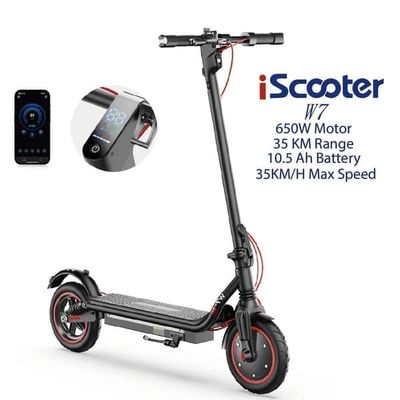 iScooter W7 hopfällbar elektrisk skoter för vuxna E-scooter 35KM/h elektrisk skoter 42V 10,5Ah skoter 650W skateboards