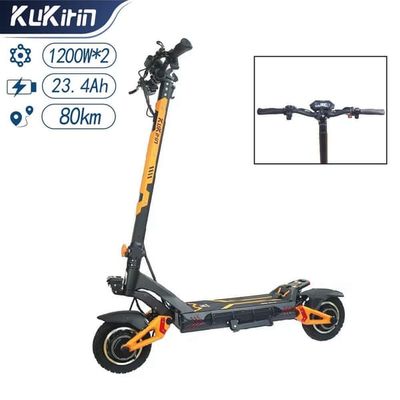 Kukirin G3 Pro 65km/h och 80 km räckvidd, 10" däck, dubbla motorer, bärbart batteri, 1200W*2/23.4AH elektrisk skoter, snabbladdning