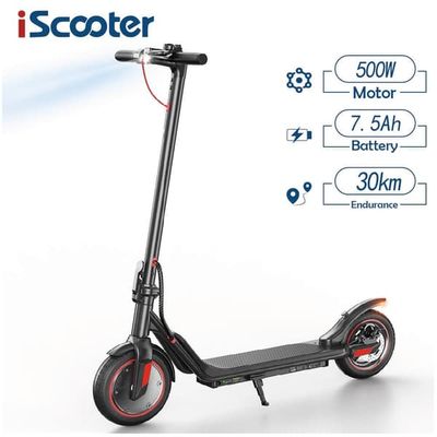 Hopfällbar elektrisk skoter iScooter i9M, 500W Motor 42V 7.5Ah Batteri, Maxhastighet 35km/h, Räckvidd 30km Svart