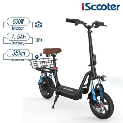 iScooter i12 elektrisk skoter, 12 tums däckMotor 36V 7,5Ah batteri 500 motor, 25km/h