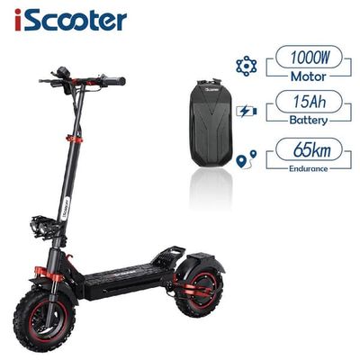 iScooter iX5s 11 tums elektrisk skoter, 1000W motor, 48V 15Ah batteri, maxhastighet 45km/h, dubbla stötdämpare fram och bak