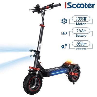iScooter iX5s 11 tums elektrisk skoter, 48V 15Ah batteri, 1000W motor, maxhastighet 45km/h, dubbla stötdämpare fram och bak