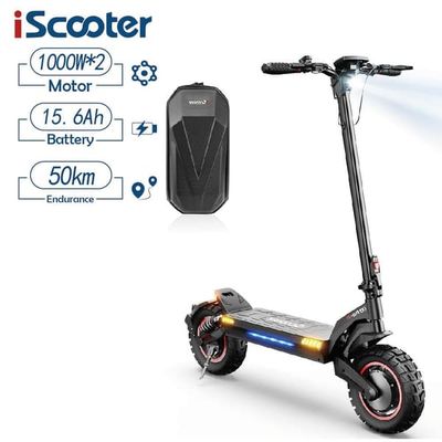 iScooter iX7 Pro elektrisk skoter, 2x1000W borstlös motor, 48V 17,5Ah batteri, räckvidd 50km, maxhastighet 60km/h