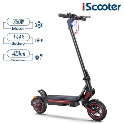 Elektrisk skoter iScooter W8 9.3 tums däck, 750W motor, 48V 14Ah batteri, topphastighet 40 km/h, räckvidd 40 km, hopfällbar