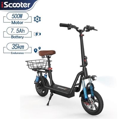 Elektrisk skoter iScooter i12, Motor 36V 7.5Ah Batteri 500 Motor, 12 tums däck, 25km/h