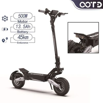 OOTD T10 NY elektrisk skoter 500W motor 48V 13.5AH Batteriräckvidd 45km 11 tums däck Maxhastighet 50km/h