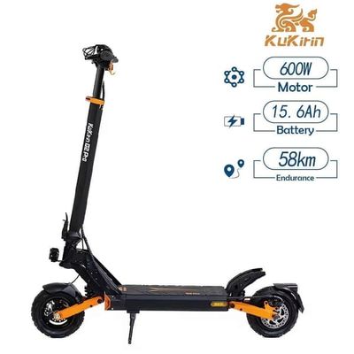 Kukirin G2 Pro 45km/h och 58 km räckvidd, 600W 15.6AH elektrisk skoter, 9" däck, 6-lätt säkerhetssystem