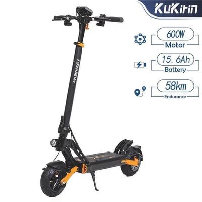 Kukirin G2 Pro 2026 NEW elektrisk skoter 600W 15.6AH, justerbar teleskopstång, 45km/h och 58km räckvidd, 9" däck