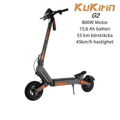 Kukirin G2 800W motorhastighet 45 km/h, räckvidd 55 km, 15,6 AH, 10-tums däck, elektrisk scooter med 7-lampors säkerhetssystem
