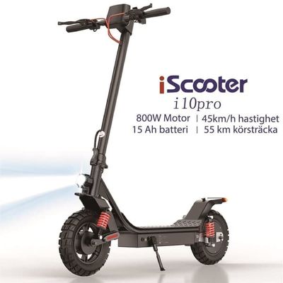 iScooter i10 Pro 10 tum däck 800W 48V15Ah Fällbar elscooter Maxhastighet 45 km/h Räckvidd 60 km kick-scooter med app