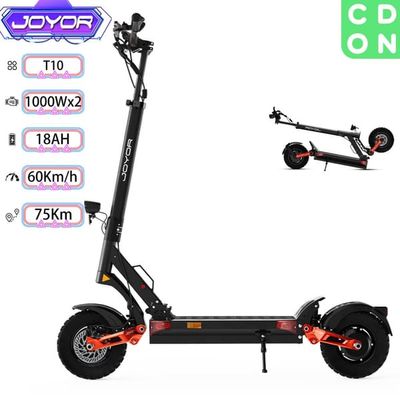 Joyor T10 Elscooter med 60V 18Ah Batteri | 75 km Räckvidd | 1000WX2 Motor | Hydrauliska Bromsar och Överlägsen Prestanda