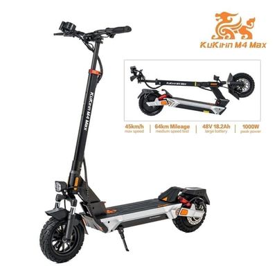 Kukirin M4 Max Elscooter 800W, 48V 18.2Ah Batteri,40-65 km Maxräckvidd, 10-tums däck, 120 kg maxbelastning