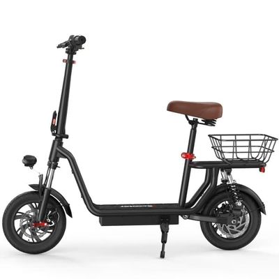 iScooter i12 elektrisk skoter med säte,500W motor,räckvidd 35km,maxhastighet 25km/h,12 tums däck,dubbel fjädring,svart