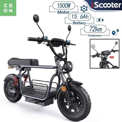 iScooter DX5 Elektrisk scooter Fällbar 1500W 48V 15,6Ah Batteri 15*3,0" Hållbara däck Shopping E-scooter Hydrauliska skivbromsar NFC