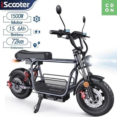 iScooter DX5 elektrisk scooter fällbar 1500W motor 48V 15,6Ah batteri 15*3,0" hållbara däck Shopping E-scooter hydrauliska skivbromsar NFC