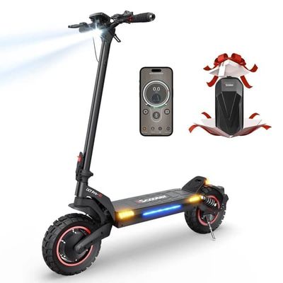 iScooter iX7pro elektrisk skoter med dubbla drivenheter, 10-tumsdäck, 1000W*2 motor, 17,5Ah batteri, maxhastighet 60 km/h, räckvidd 60 km