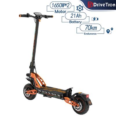 DriveTron DT10 70KM räckvidd 2 * 1650W motor 21Ah batteri 10 inkl vakuumring NFC boot elektrisk skoter - orange
