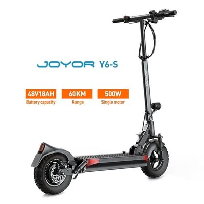 JOYOR Y6-S Vikbar elektrisk skoter 500W, 18Ah batteriområde upp till 60km, 10 tum däck,topphastighet 45km/h, främre och bakre skivbromsar