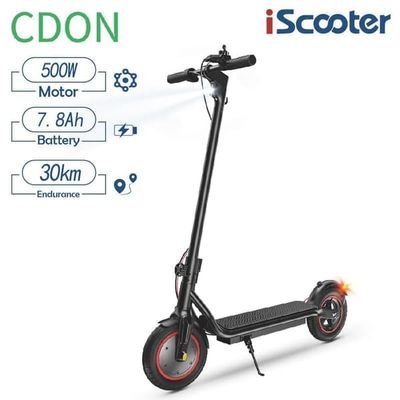 iScooter W6 elscooter för vuxna räckvidd 25-30 km, 500W motor, 36V 7,8AH batteri, 10 tums däck