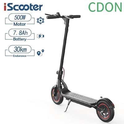 Elscooter för vuxna iScooter W6 500W motor, 36V 7,8AH batteri, räckvidd 25-30 km, 10 tums däck