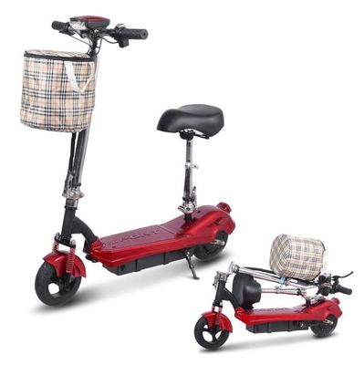 350W Elscooter med säte, 20 km/h, 24V 12Ah batteri, bakhjulsdrift, LCD-display, ljus och blinkers – Urban Commuter Scooter
