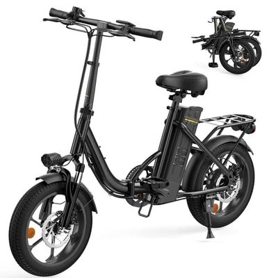 iScooter U4 250W motor, 36V 10,4AH litiumbatteri, 16-tums elcykel, snabbfällbar elcykel (25 km/h) för vuxna