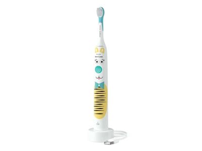 Philips For Kids Design a Pet Edition HX3601/01 Elektrisk tannbørste, Barn, Sonik tannbørste, Soft (myk), Super sensitive, Blå, Hvit, 4 x 30 sec, Bat