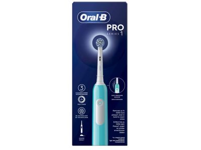 Oral-B Pro 1 Sensitive Clean, Voksen, Roterende vibrerende Tannbørste, Daglig stell, Sensitiv / Myk, Whitening, 20000 bevegelser per minutt, Blå, 880