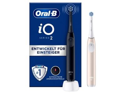 Oral-B iO Series 2, Voksen, Vibrerende tannbørste, Daglig stell, Sensitiv / Myk, Super sensitive, Sort, Rosa, 2 min, Rund