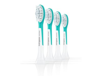 Philips Sonicare For Kids For Kids HX6044/90 4-pakning, børstehoder, 4 stykker, Blå, Hvit, 3 måned(er), Soft (myk), 62000 bevegelser per minutt, 7 år
