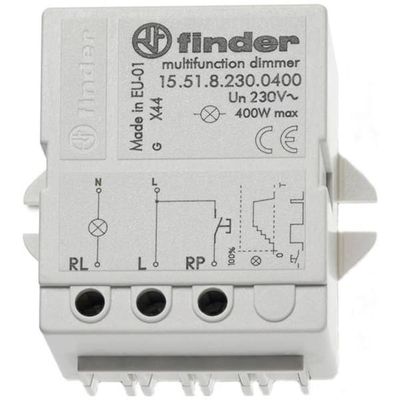 Strömstötsrelä Ytmontering/dold montering Finder 15.51.8.230.0400 1 NO 230 V/AC 400 W 1 st