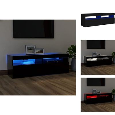 TV-møbler - Living tv-bord med LED-lys 120x35x40 cm sort