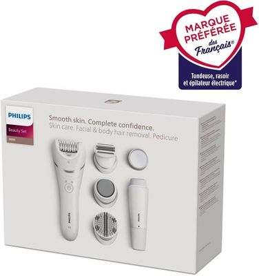 Elektrisk epilator - Philips - BRE770/92 - 9 tillbehör - 2 hastigheter - Tvättbart huvud