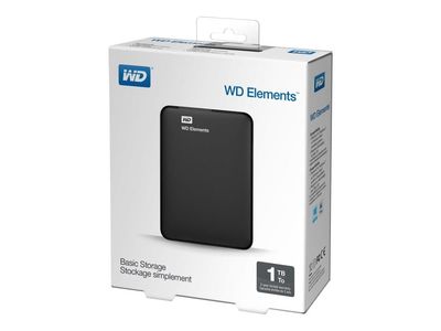 WD Elements Portable WDBUZG0010BBK - Harddisk - 1 TB - ekstern (bærbar) - USB 3.0