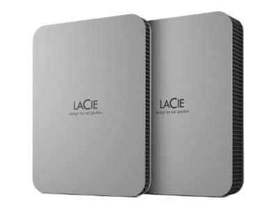 LaCie Mobile Drive STLP5000400 - Harddisk - 5 TB - ekstern (bærbar) - USB 3.2 Gen 1 (USB-C kontakt) - månesølv