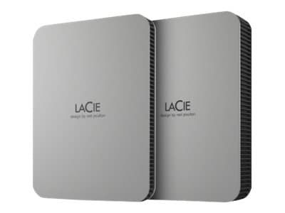 LaCie Mobile Drive STLP4000400 - Harddisk - 4 TB - ekstern (bærbar) - USB 3.2 Gen 1 (USB-C kontakt) - månesølv
