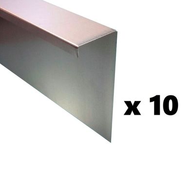 Set med 10 Snigelstaket av galvaniserad stålplåt, Rabattkant, Gräskant, Trädgårdskant, Kantplåt, Gräsmattkant, Stålkant 25 cm högt och 10 m långt